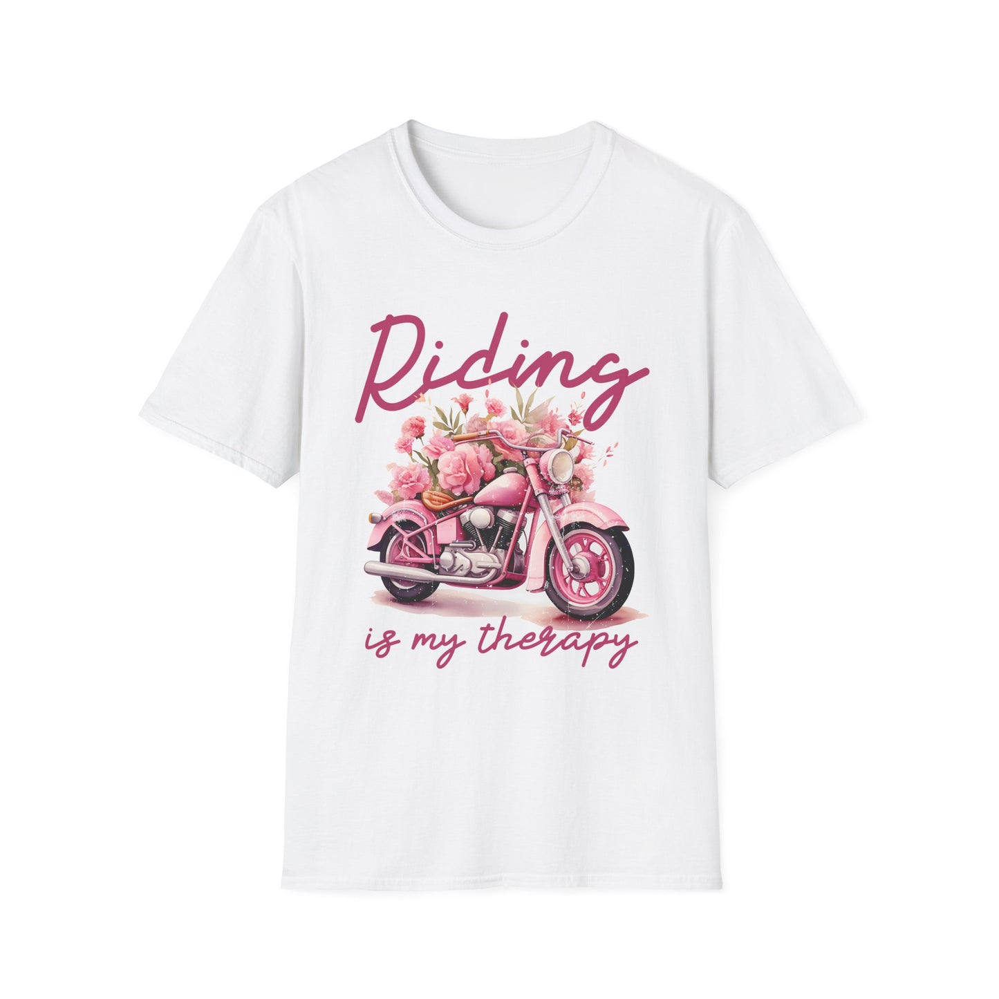 Riding Is My Therapy T-Shirt - Softstyle Unisex Tee for Motorcycle Lovers