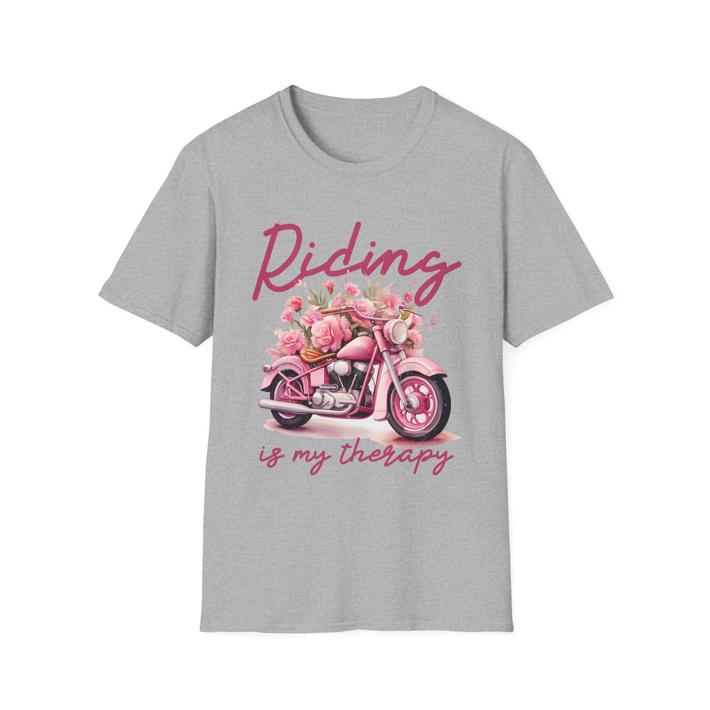 Riding Is My Therapy T-Shirt - Softstyle Unisex Tee for Motorcycle Lovers