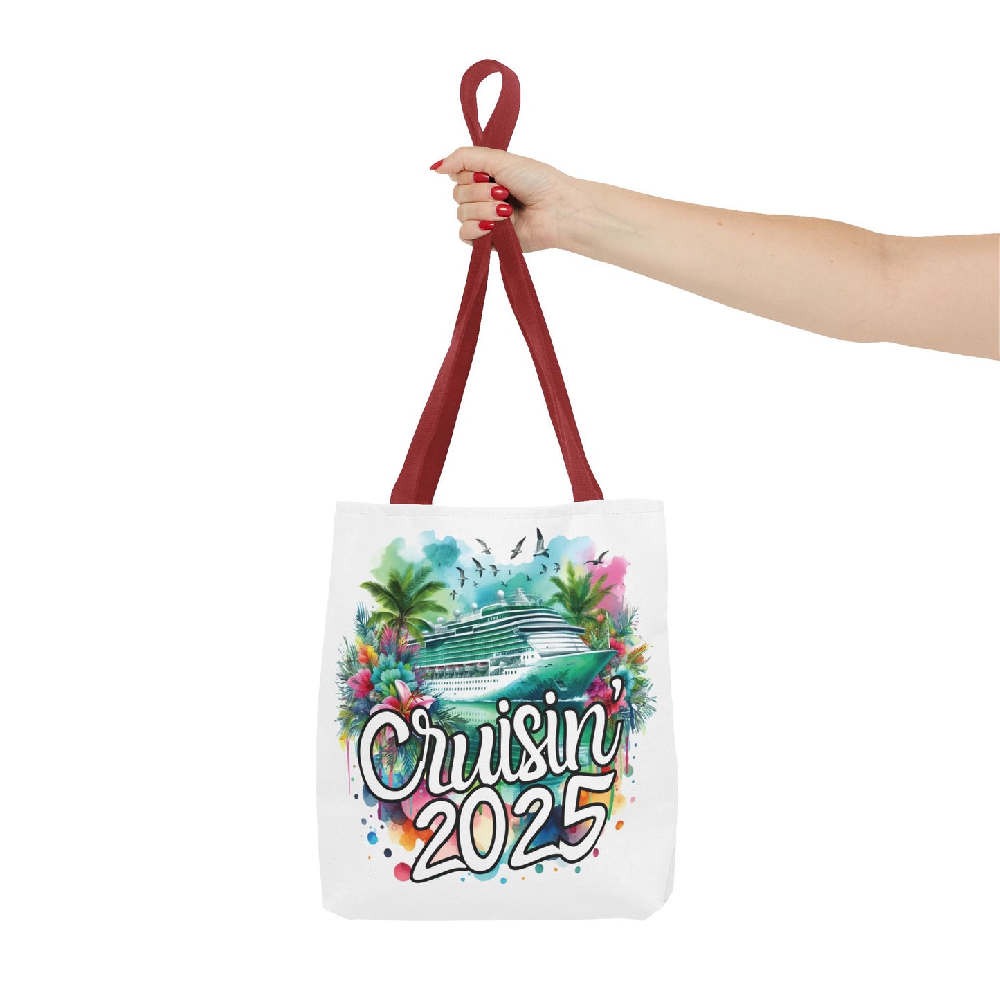 Cruisin' 2025 Tropical Tote Bag - Perfect for Cruise Lovers!
