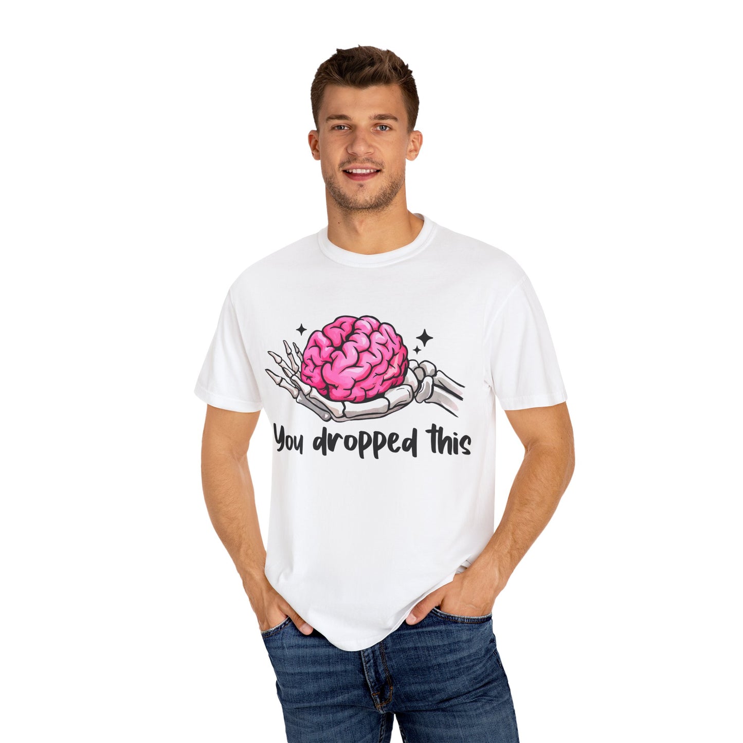 Funny Brain Skeleton Unisex T-Shirt - "You Dropped This" Graphic Tee