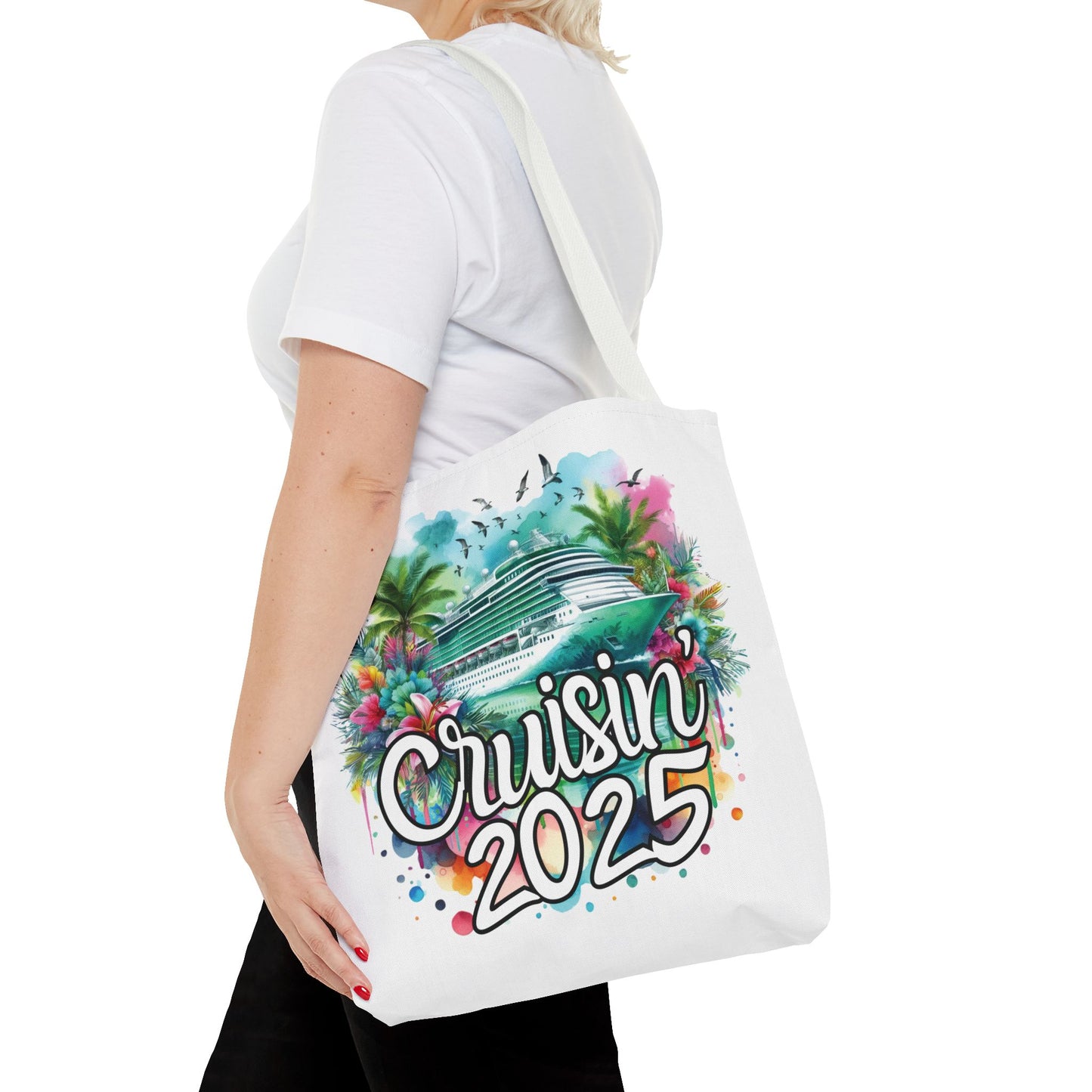 Cruisin' 2025 Tropical Tote Bag - Perfect for Cruise Lovers!