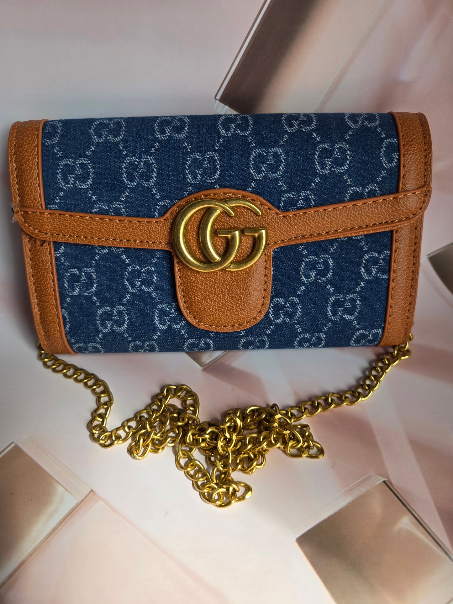GG inspired Blue/Brown Purse/Wallet