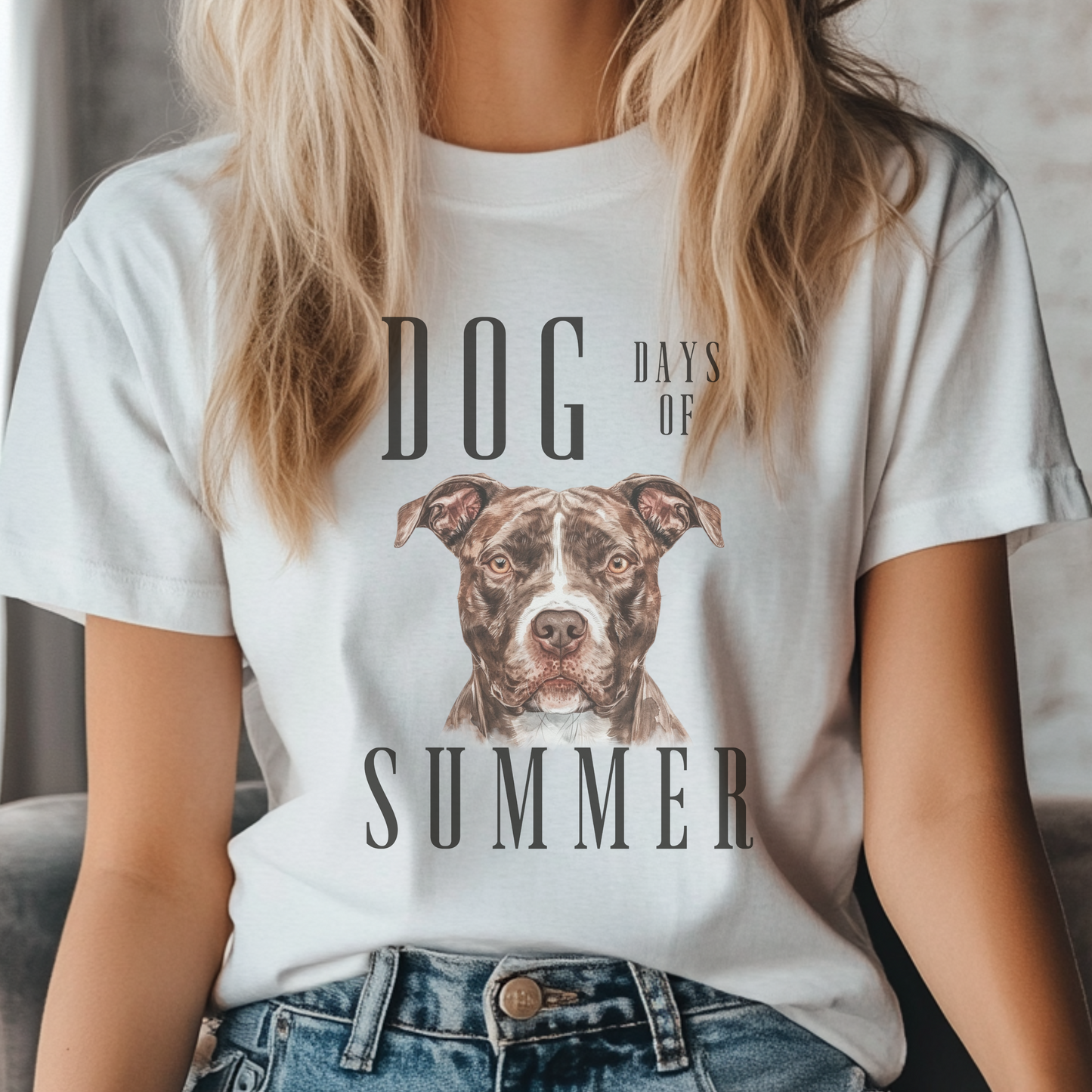 Pitbull Dog Days of Summer Unisex Softstyle T-Shirt - Perfect for Dog Lovers