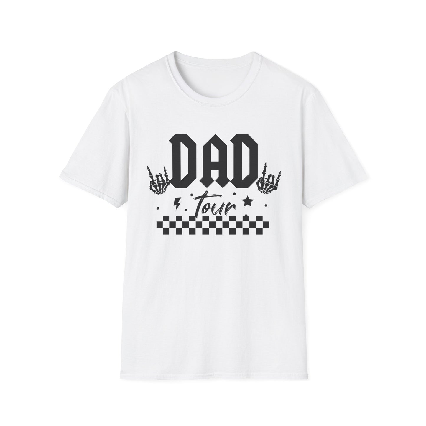 Rockin' Dad Tour Unisex Softstyle T-Shirt, Father's Day Gift, Gift for Dads, Men's Graphic Tee, Family Bonding Shirt, Music Lover Shirt