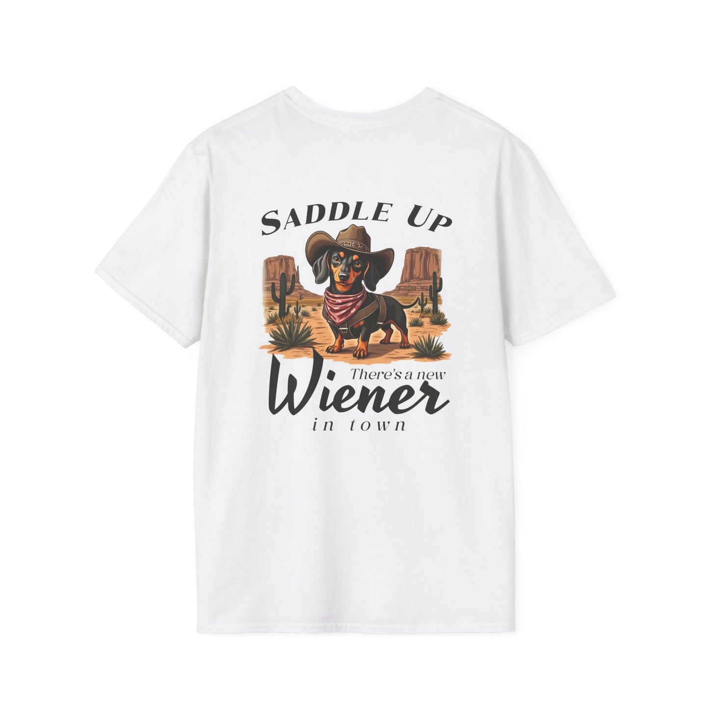 Saddle Up Wiener T-Shirt - Fun Dog Lover Tee