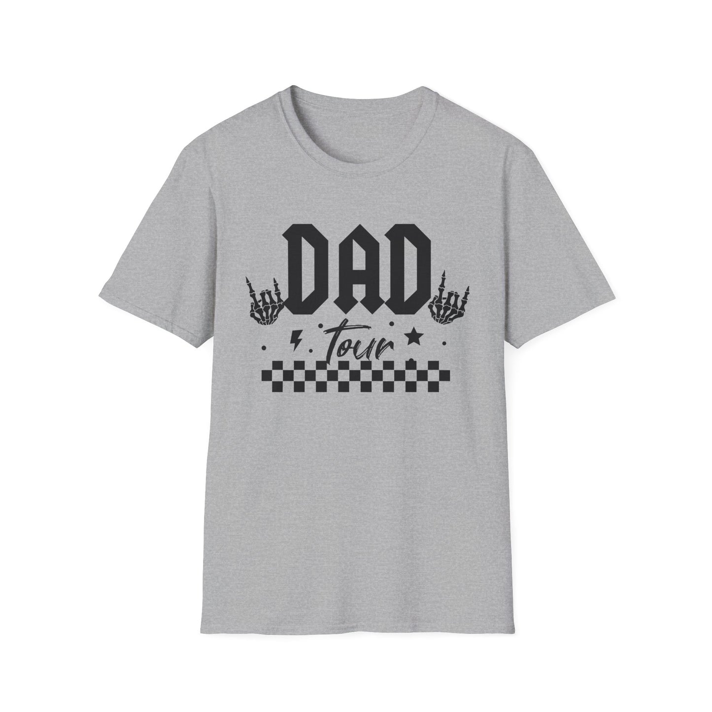 Rockin' Dad Tour Unisex Softstyle T-Shirt, Father's Day Gift, Gift for Dads, Men's Graphic Tee, Family Bonding Shirt, Music Lover Shirt