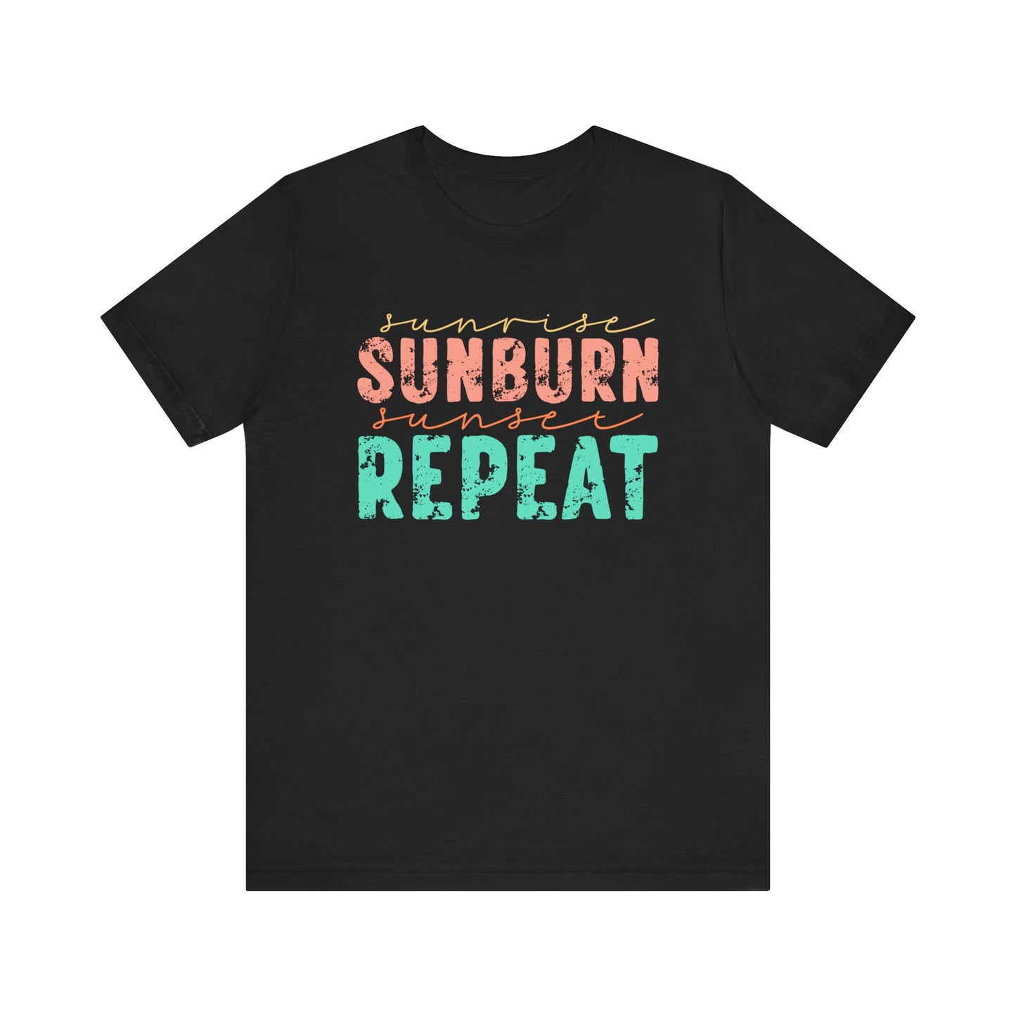 Sunburn Sunset Repeat Tee, Summer Shirt, Vacation Top, Beachwear, Unisex Graphic Tee, Fun Gift for Beach Lovers
