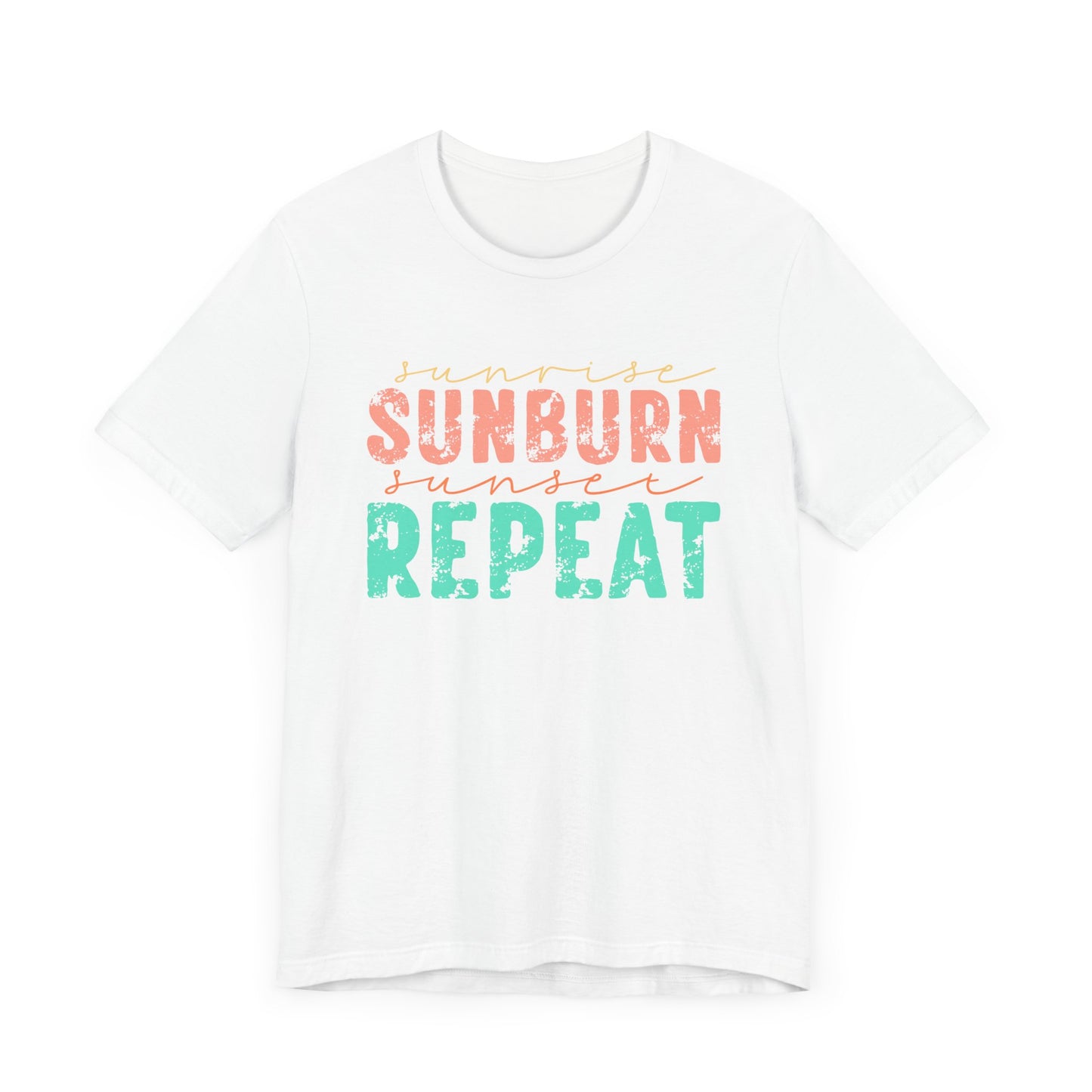 Sunburn Sunset Repeat Tee, Summer Shirt, Vacation Top, Beachwear, Unisex Graphic Tee, Fun Gift for Beach Lovers
