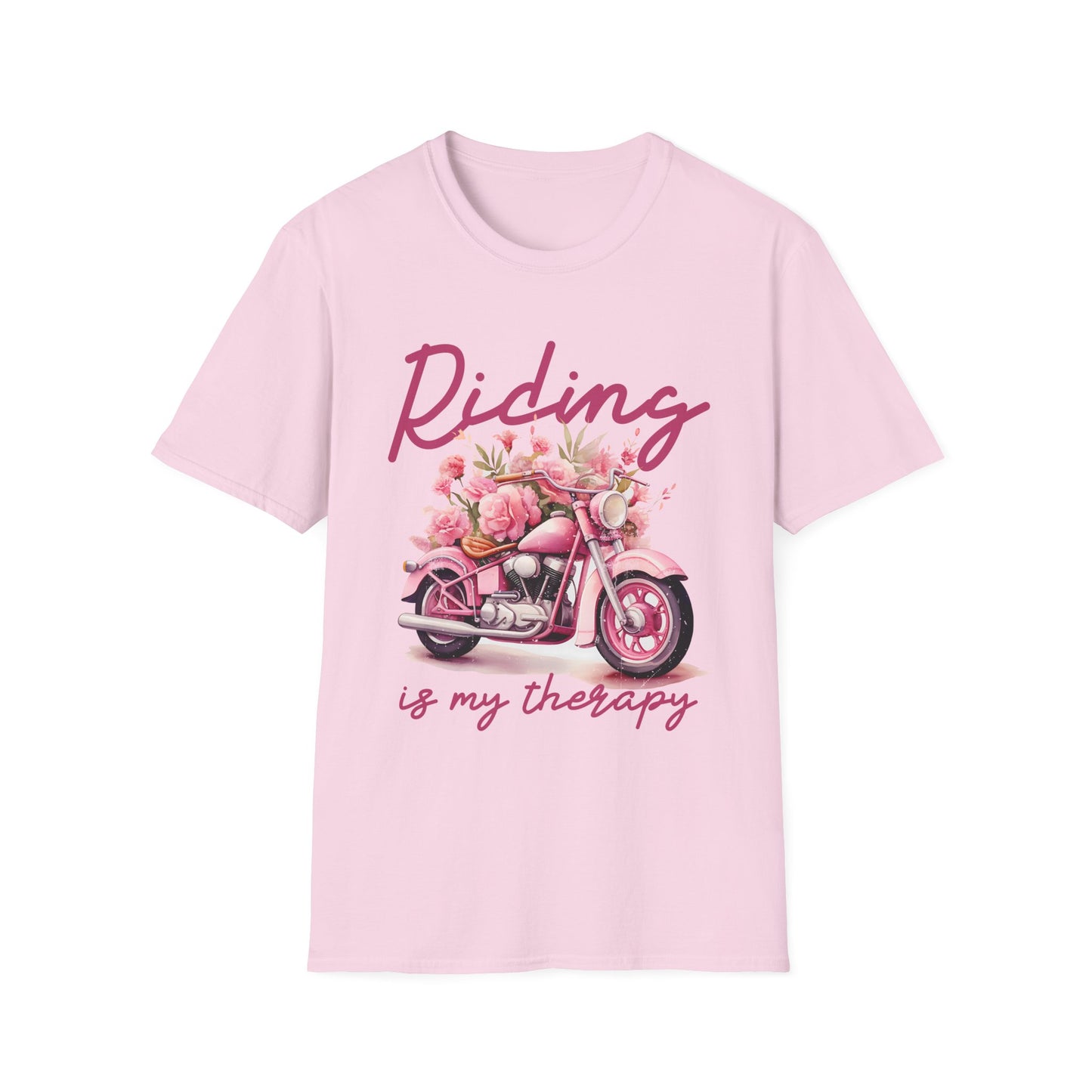 Riding Is My Therapy T-Shirt - Softstyle Unisex Tee for Motorcycle Lovers