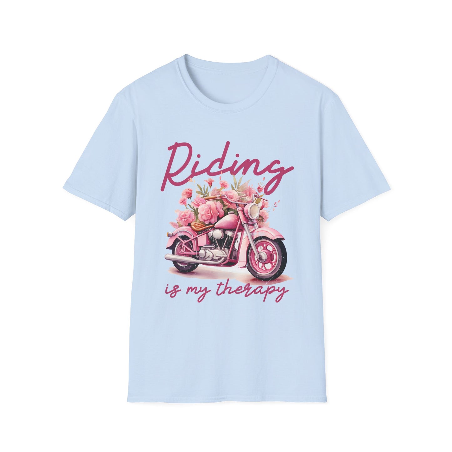 Riding Is My Therapy T-Shirt - Softstyle Unisex Tee for Motorcycle Lovers