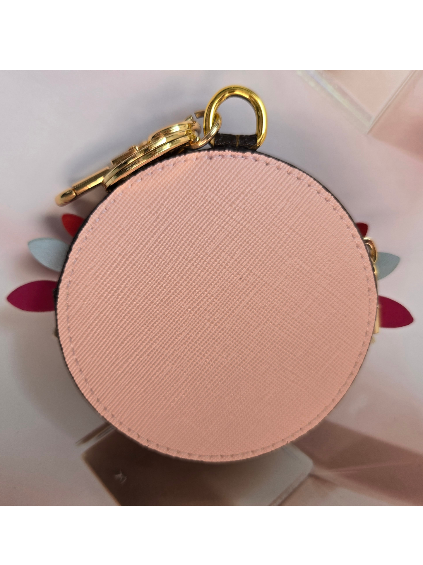 LV Inspired Round Owl Keychain