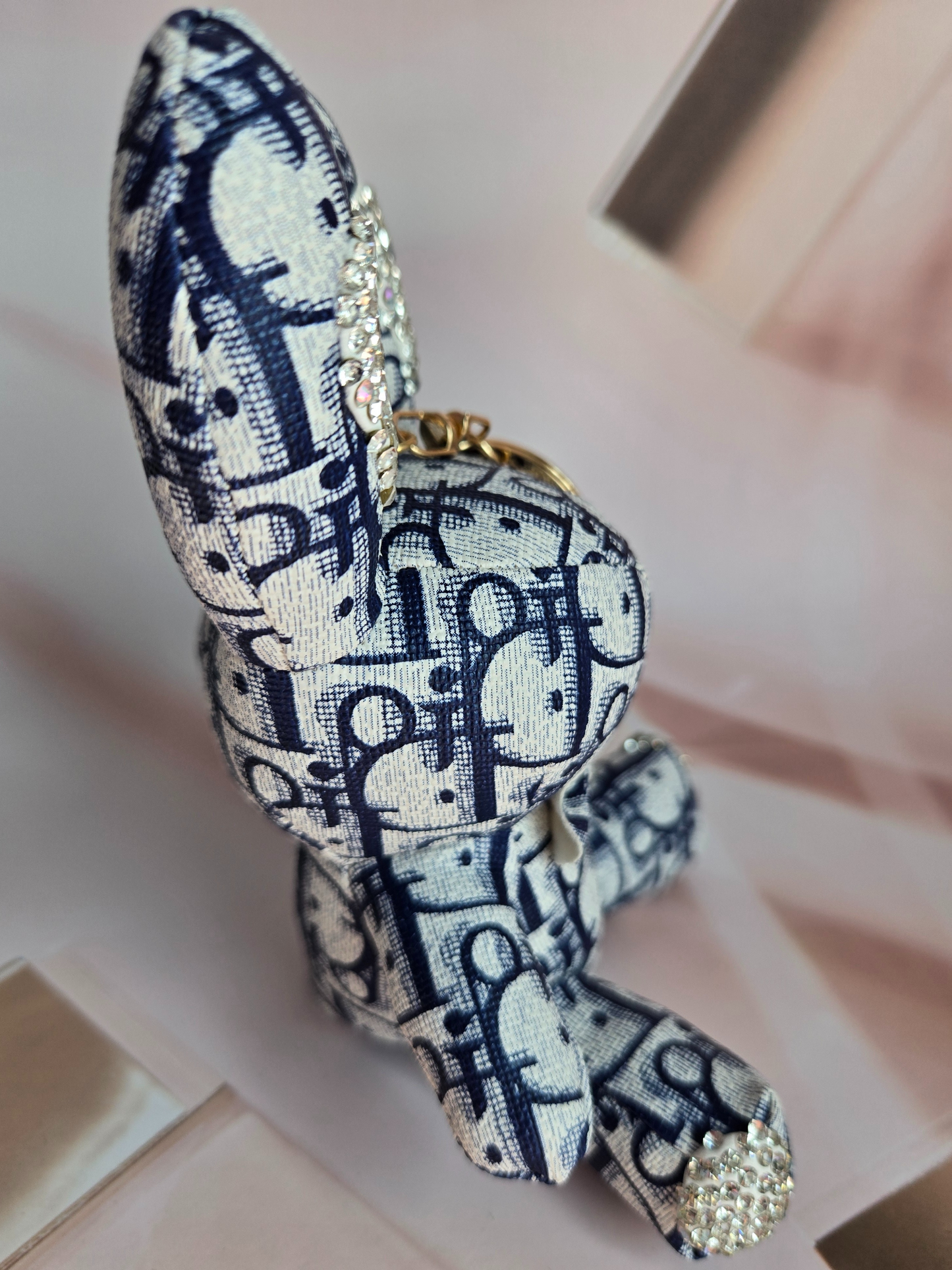 Dior Inspired Blue Bunny Keychain