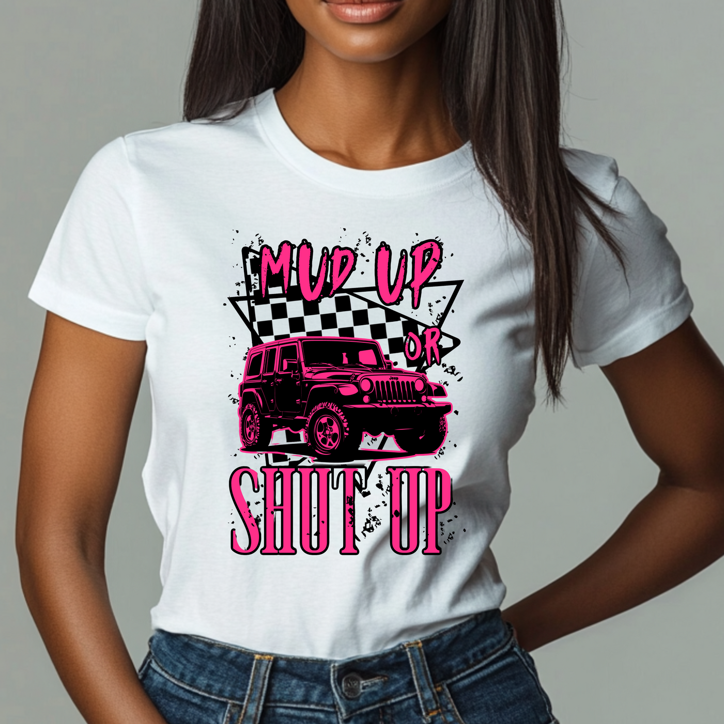 Mud Up or Shut Up Graphic Tee - Unisex Garment-Dyed T-Shirt for Off Roading Enthusiasts