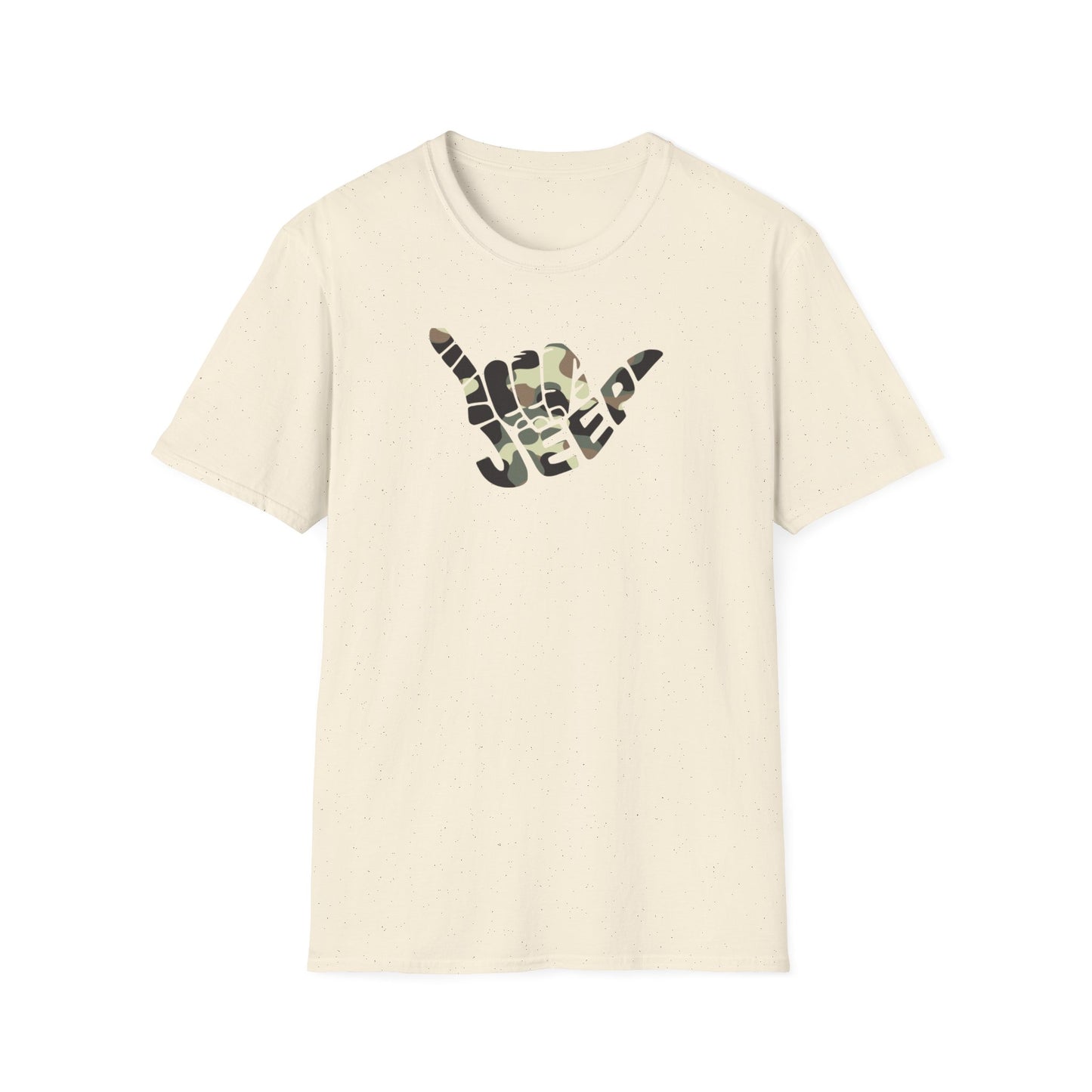 Camo Jeep Shaka Unisex Softstyle T-Shirt - Perfect for Adventure Lovers