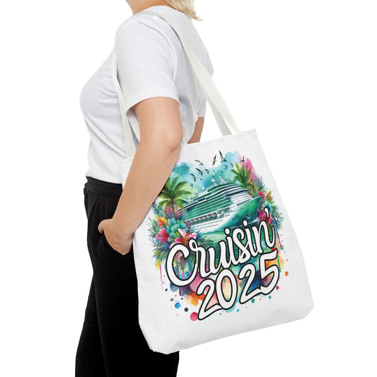 Cruisin' 2025 Tropical Tote Bag - Perfect for Cruise Lovers!
