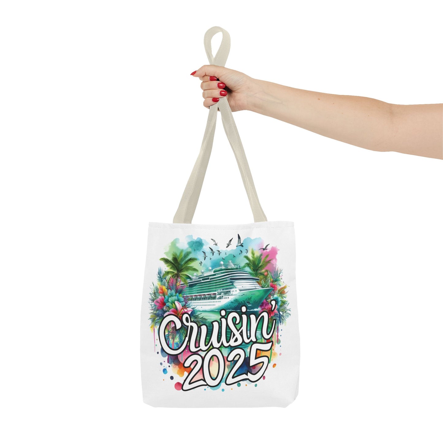 Cruisin' 2025 Tropical Tote Bag - Perfect for Cruise Lovers!