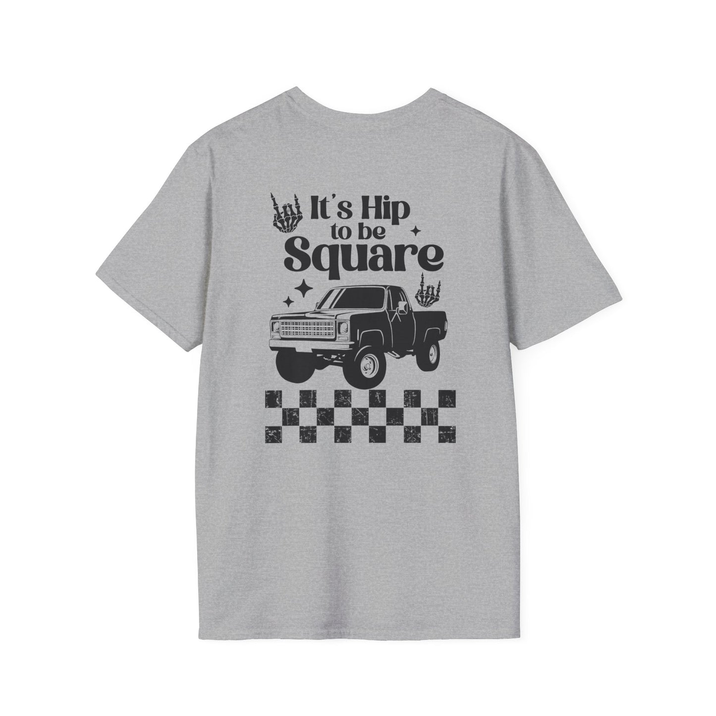Retro Checkerboard Graphic T-Shirt - 'It's Hip to be Square'