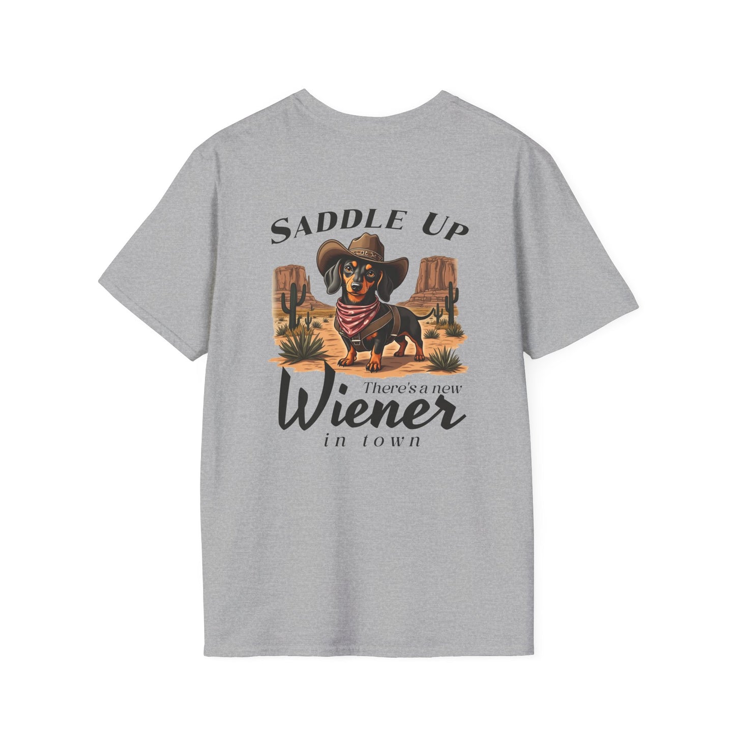 Saddle Up Wiener T-Shirt - Fun Dog Lover Tee