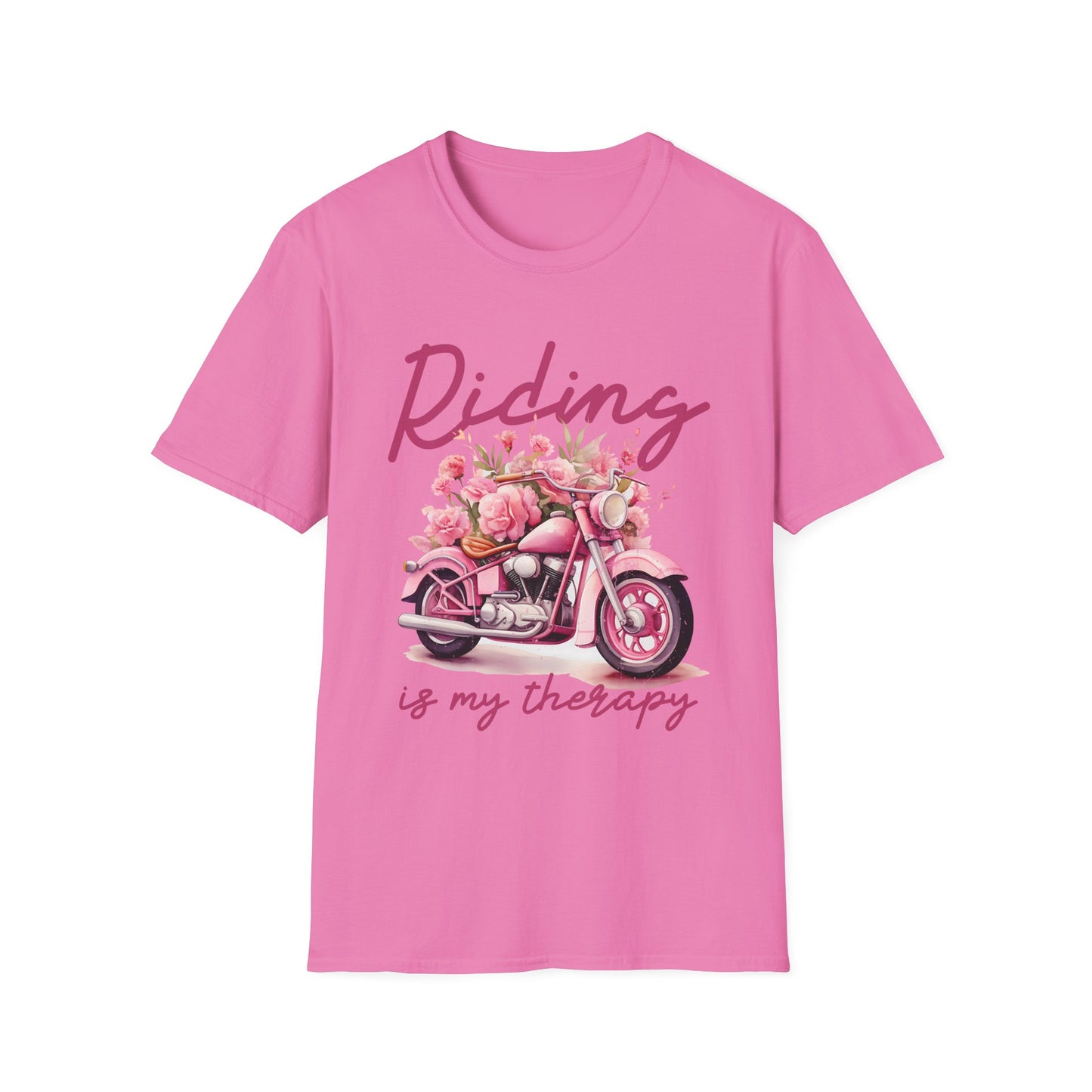 Riding Is My Therapy T-Shirt - Softstyle Unisex Tee for Motorcycle Lovers