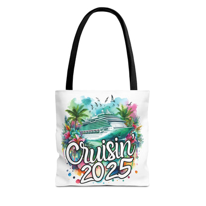 Cruisin' 2025 Tropical Tote Bag - Perfect for Cruise Lovers!