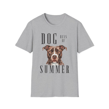 Pitbull Dog Days of Summer Unisex Softstyle T-Shirt - Perfect for Dog Lovers