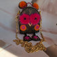 LV Inspired Real Leather Owl Backpack Keychain