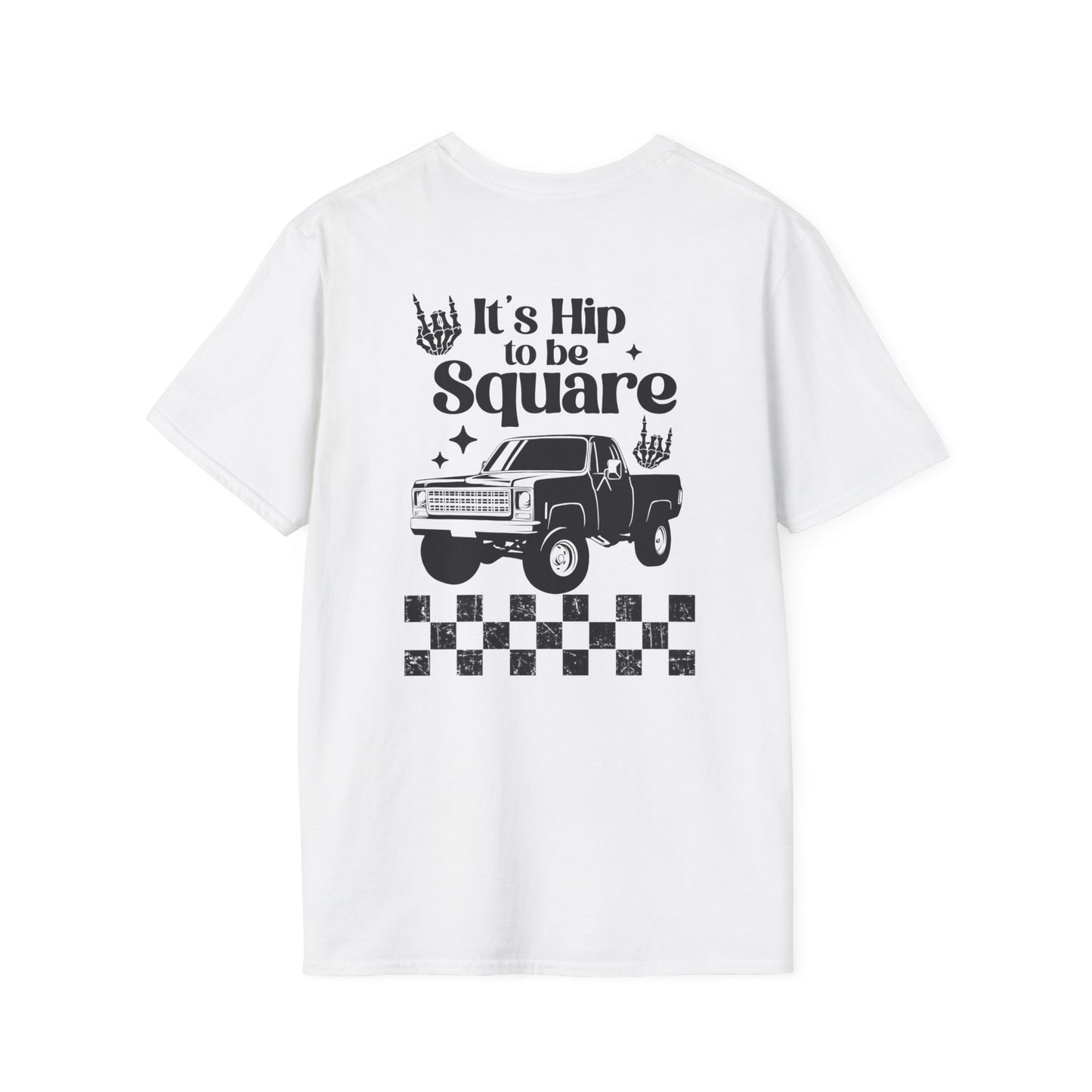 Retro Checkerboard Graphic T-Shirt - 'It's Hip to be Square'