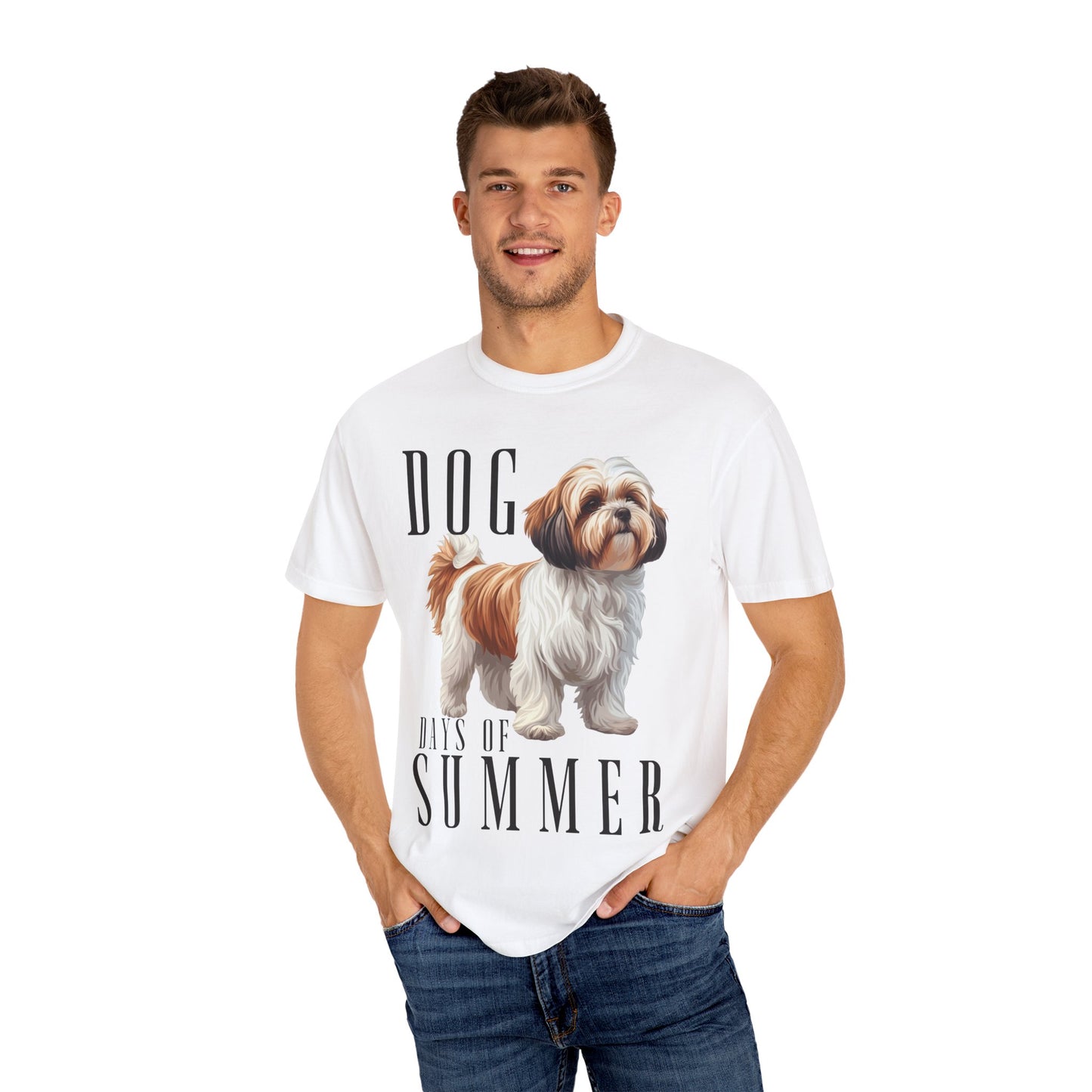 Shih Tzu Dog Days of Summer Comfort Colors T-Shirt - Unisex Garment-Dyed Tee for Dog Lovers