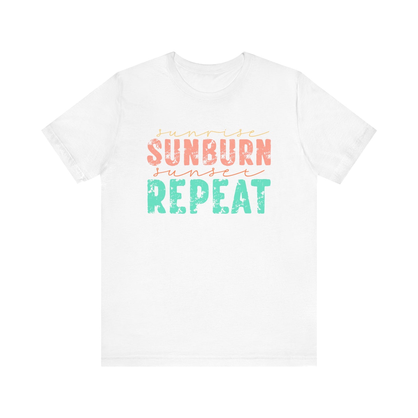 Sunburn Sunset Repeat Tee, Summer Shirt, Vacation Top, Beachwear, Unisex Graphic Tee, Fun Gift for Beach Lovers
