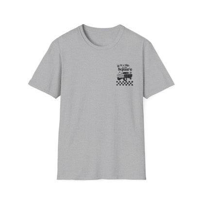 Retro Checkerboard Graphic T-Shirt - 'It's Hip to be Square'