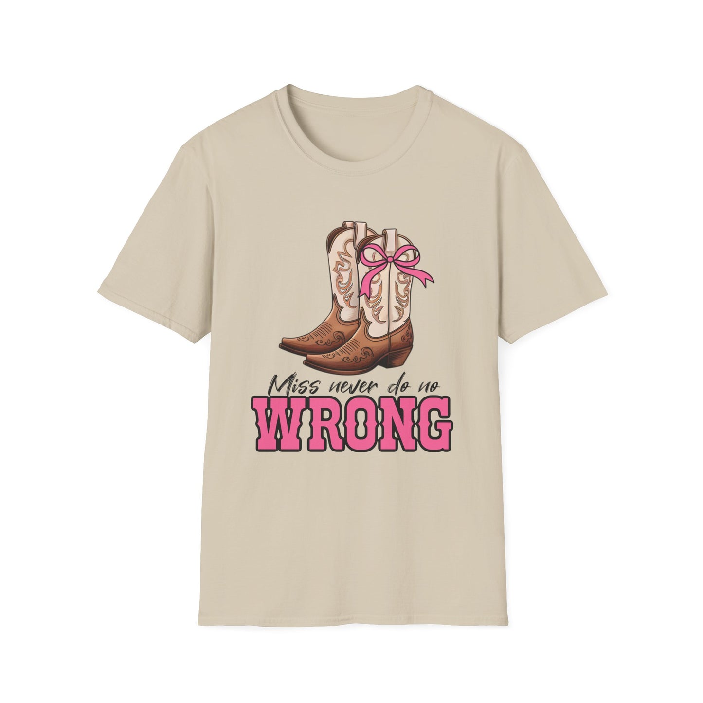 Cowboy Boots Unisex T-Shirt - Miss Never Do No Wrong Design