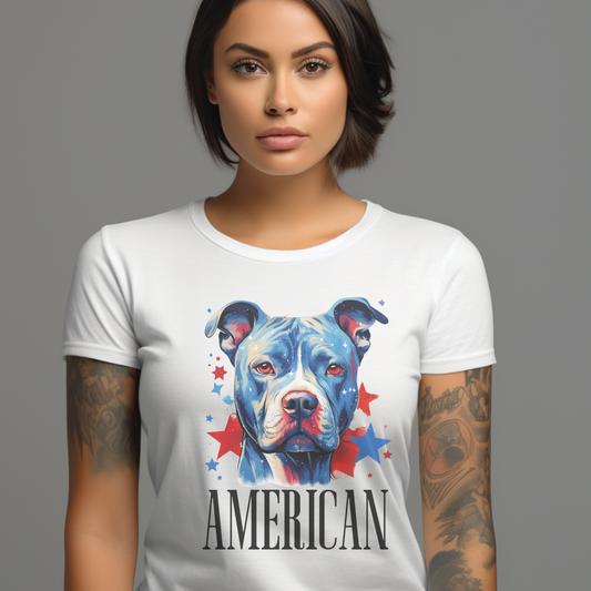 Patriotic Pitbull T-Shirt for Dog lovers