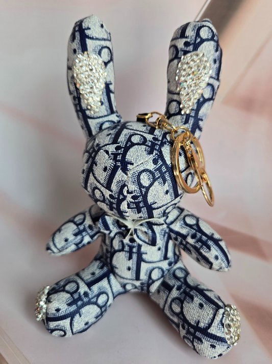 Dior Inspired Blue Bunny Keychain
