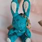 LV Inspired Teal Blue Bunny Keychain