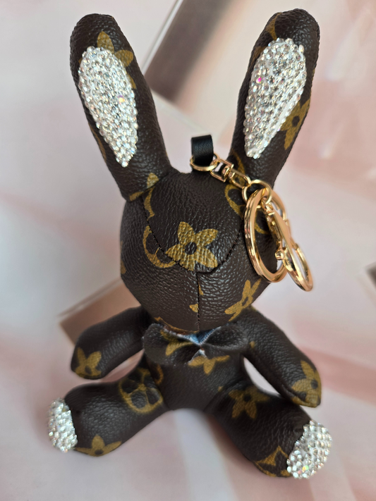 LV Inspired Brown Bunny LV Keychain