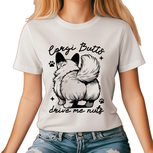 Corgi Butts Drive Me Nuts Color ComfortT-shirt