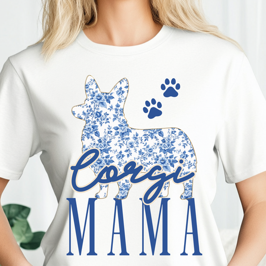 Corgi Mama Floral Unisex T-Shirt - Perfect Gift for Dog Lovers
