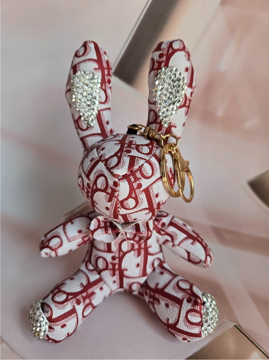 Dior inspired Red Bunny Keychain