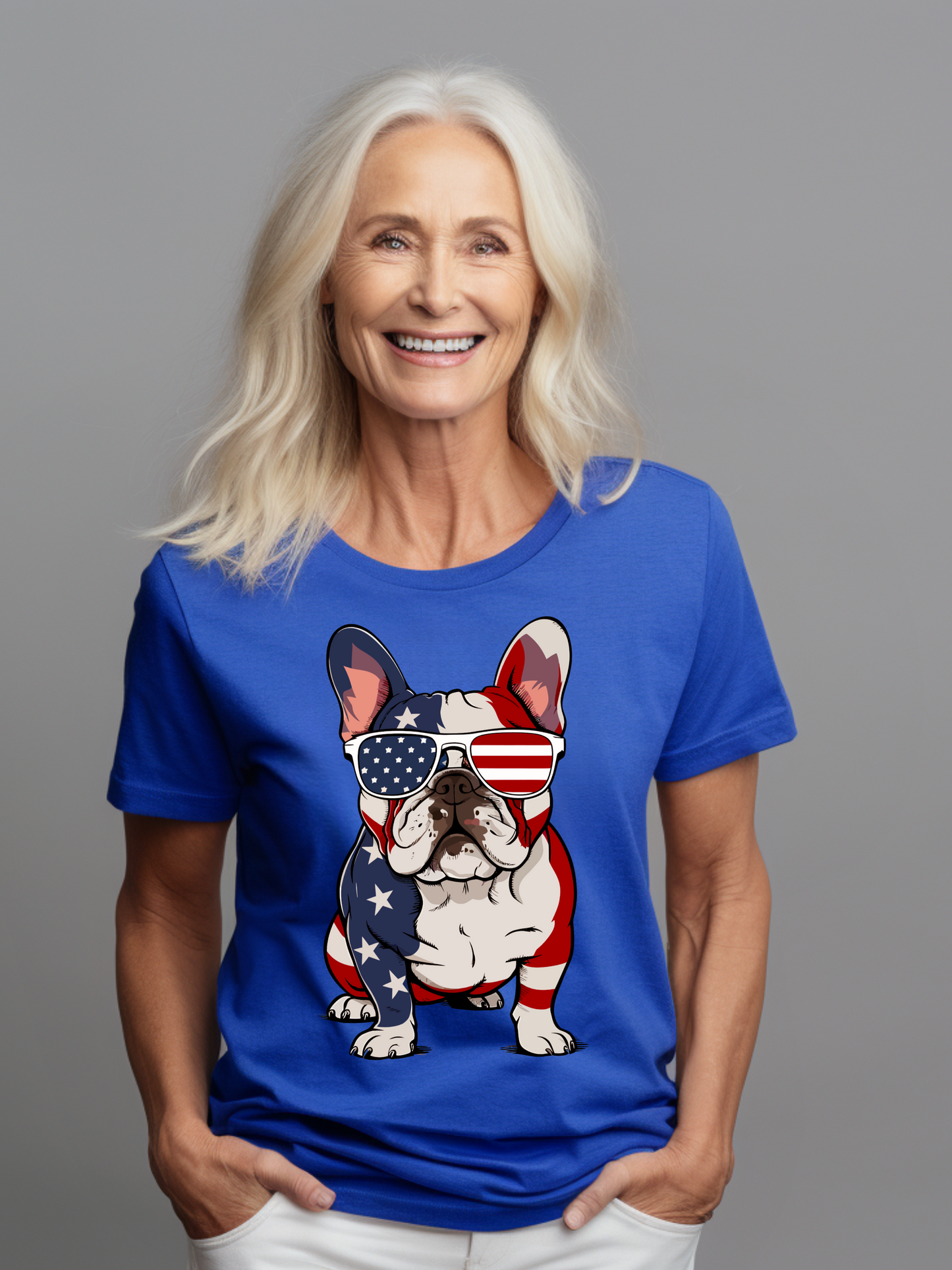 Patriotic Frenchie Dog Tee - Celebrate Freedom with Stylish Comfort