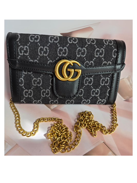 GG inspired Black Purse/Wallet