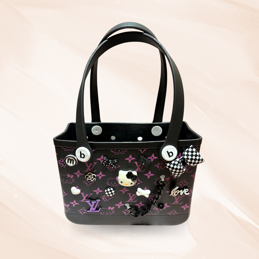 Black & Purple Kawaii Luxe Bog Bag