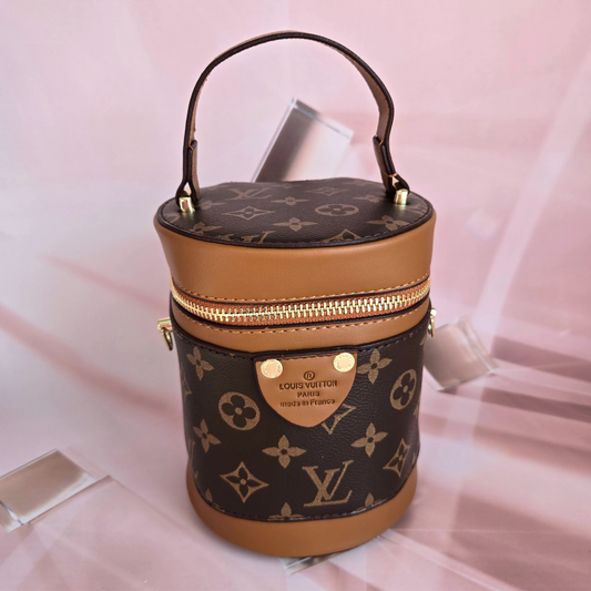 LV Inspired "Bucket" style bag with all brown tones