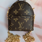 LV Inspired Mini Backpack with chain