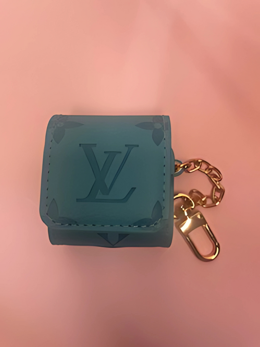 LV Inspired Airpod case in Teal