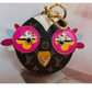 LV Inspired Round Owl Keychain