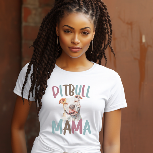 Pitbull Mama Unisex Garment-Dyed T-shirt - Dog Lover Tee