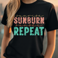 Sunburn Sunset Repeat Tee, Summer Shirt, Vacation Top, Beachwear, Unisex Graphic Tee, Fun Gift for Beach Lovers