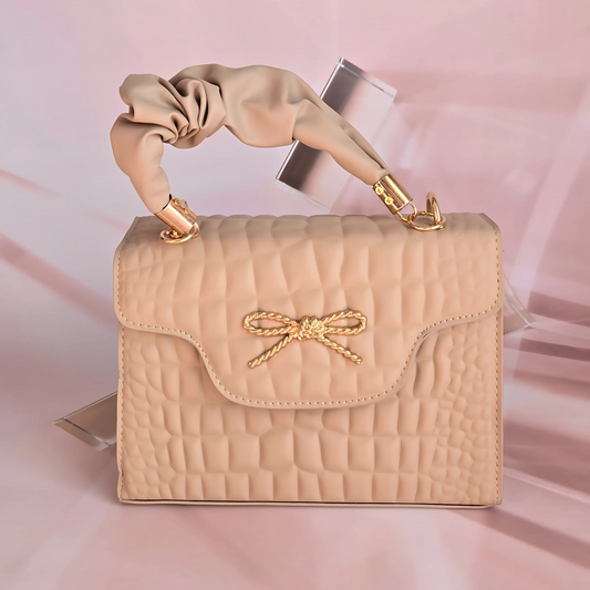 Beige Small Purse with Bow