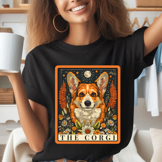 Corgi Lover T-Shirt - Floral Design